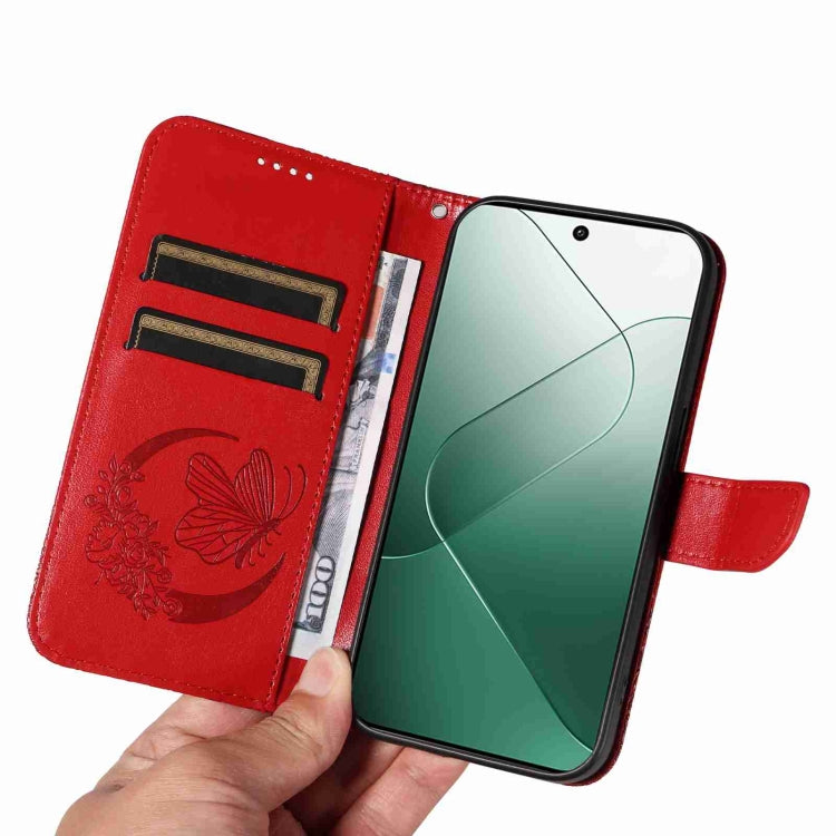 For Xiaomi 14 Swallowtail Butterfly Embossed Leather Phone Case