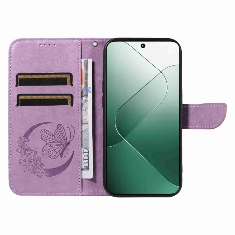 For Xiaomi 14 Swallowtail Butterfly Embossed Leather Phone Case