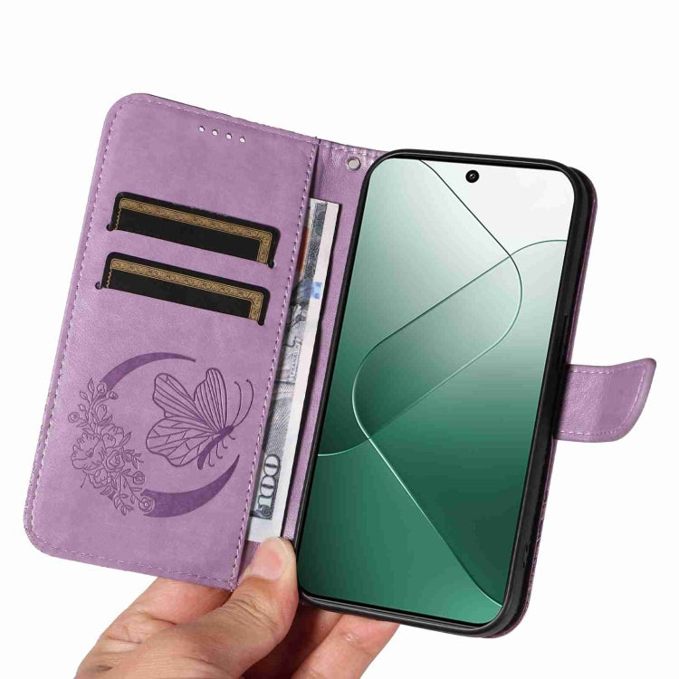 For Xiaomi 14 Swallowtail Butterfly Embossed Leather Phone Case