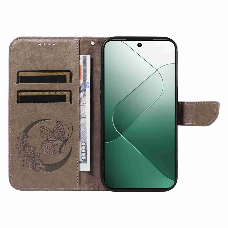 For Xiaomi 14 Swallowtail Butterfly Embossed Leather Phone Case
