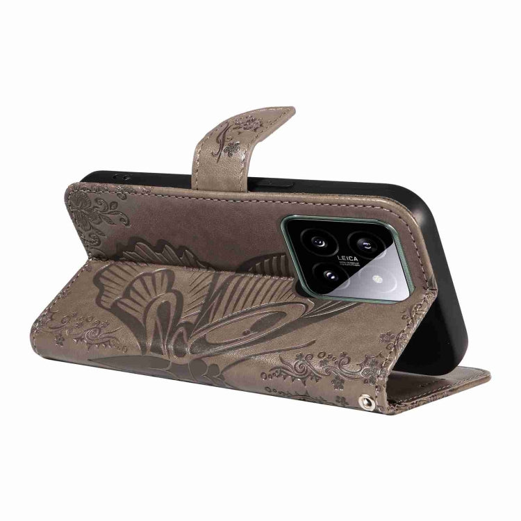 For Xiaomi 14 Swallowtail Butterfly Embossed Leather Phone Case