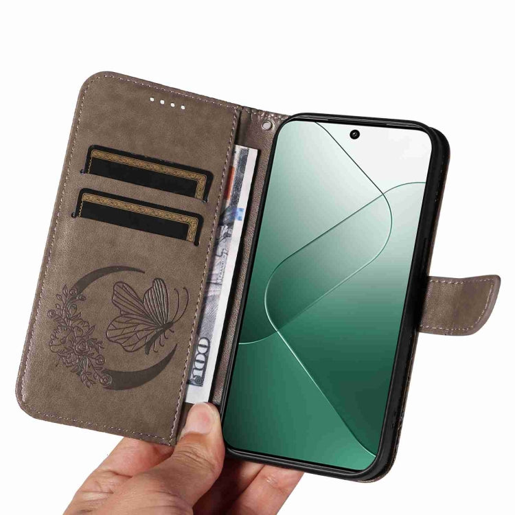 For Xiaomi 14 Swallowtail Butterfly Embossed Leather Phone Case