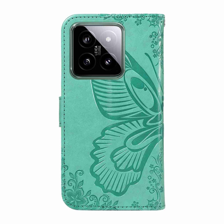For Xiaomi 14 Swallowtail Butterfly Embossed Leather Phone Case