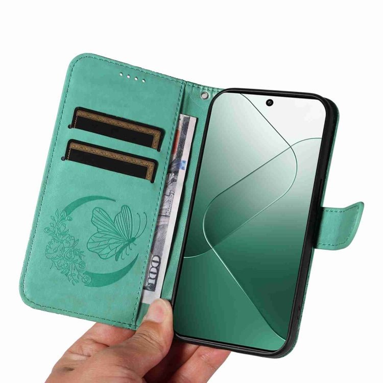 For Xiaomi 14 Swallowtail Butterfly Embossed Leather Phone Case