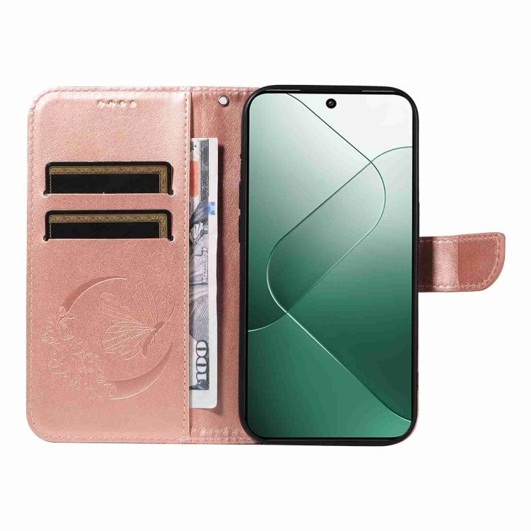 For Xiaomi 14 Swallowtail Butterfly Embossed Leather Phone Case