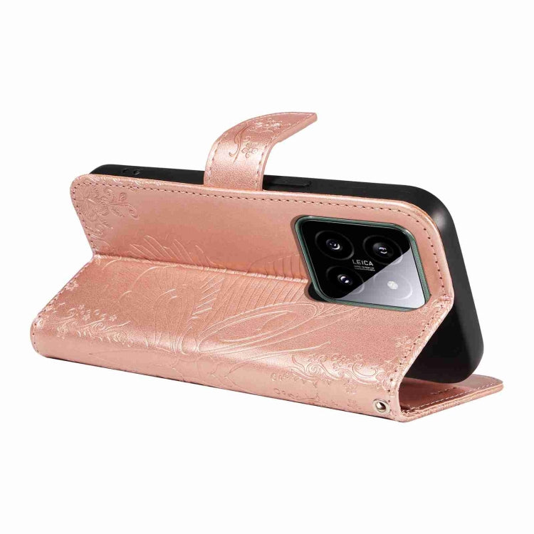 For Xiaomi 14 Swallowtail Butterfly Embossed Leather Phone Case