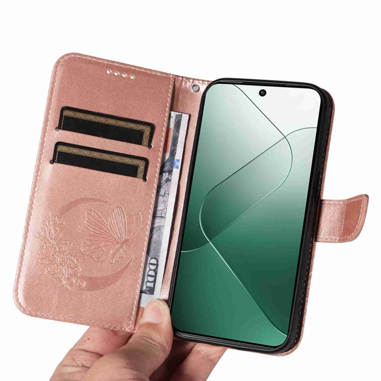 For Xiaomi 14 Swallowtail Butterfly Embossed Leather Phone Case