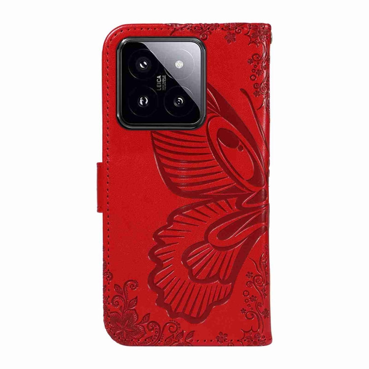 For Xiaomi 14 Pro Swallowtail Butterfly Embossed Leather Phone Case