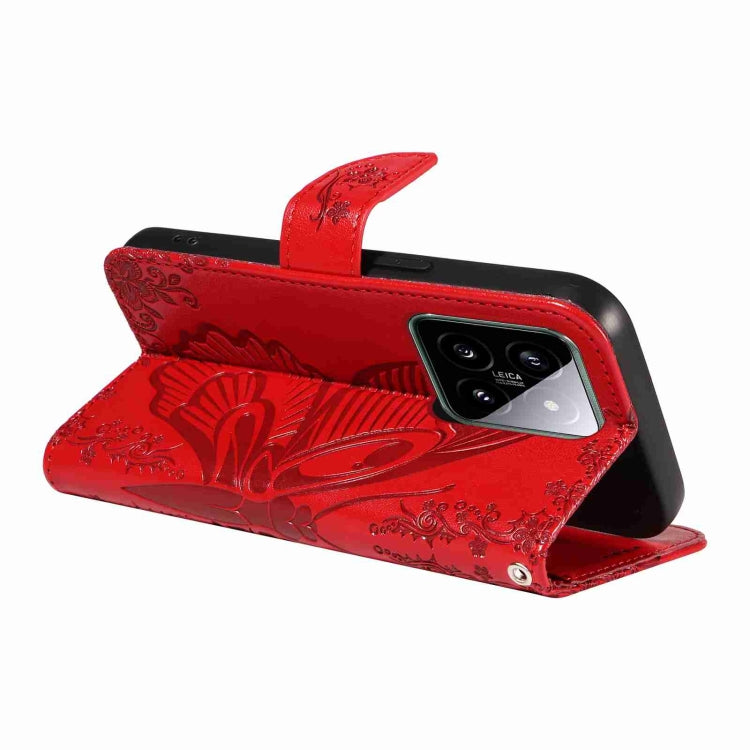 For Xiaomi 14 Pro Swallowtail Butterfly Embossed Leather Phone Case