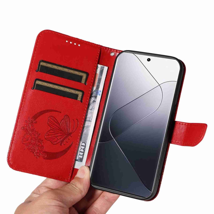 For Xiaomi 14 Pro Swallowtail Butterfly Embossed Leather Phone Case