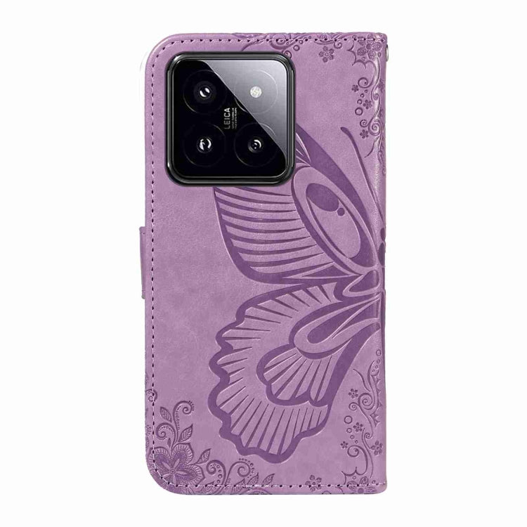 For Xiaomi 14 Pro Swallowtail Butterfly Embossed Leather Phone Case
