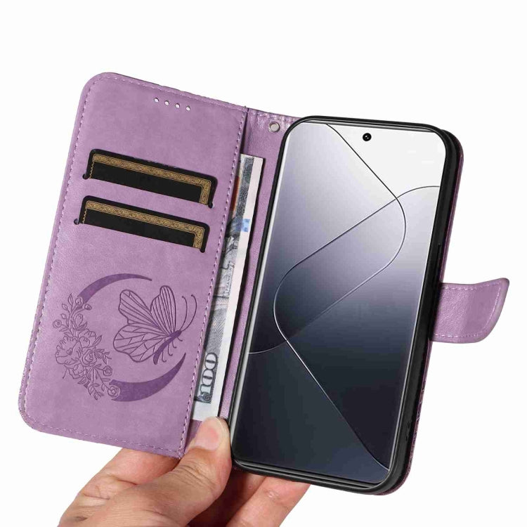 For Xiaomi 14 Pro Swallowtail Butterfly Embossed Leather Phone Case