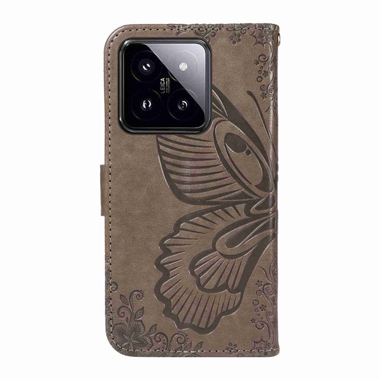 For Xiaomi 14 Pro Swallowtail Butterfly Embossed Leather Phone Case