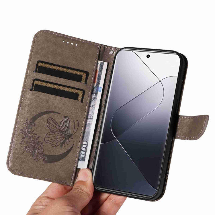For Xiaomi 14 Pro Swallowtail Butterfly Embossed Leather Phone Case