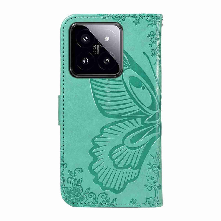 For Xiaomi 14 Pro Swallowtail Butterfly Embossed Leather Phone Case