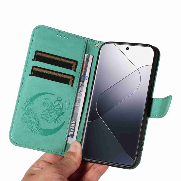 For Xiaomi 14 Pro Swallowtail Butterfly Embossed Leather Phone Case