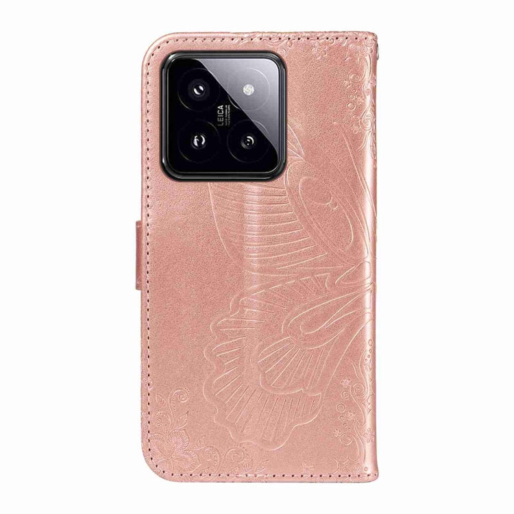 For Xiaomi 14 Pro Swallowtail Butterfly Embossed Leather Phone Case