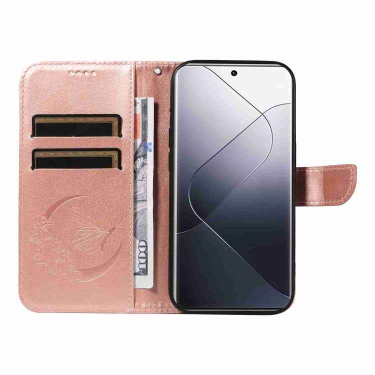 For Xiaomi 14 Pro Swallowtail Butterfly Embossed Leather Phone Case