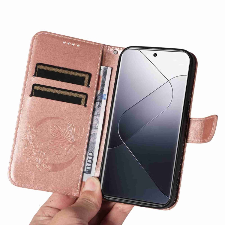 For Xiaomi 14 Pro Swallowtail Butterfly Embossed Leather Phone Case
