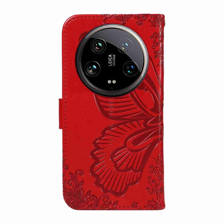 For Xiaomi 14 Ultra Swallowtail Butterfly Embossed Leather Phone Case