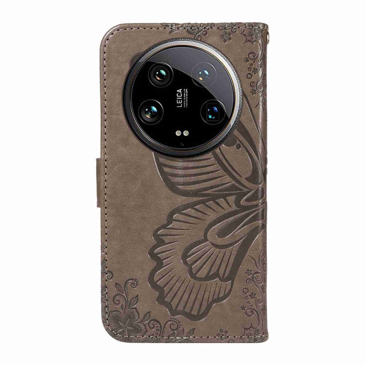 For Xiaomi 14 Ultra Swallowtail Butterfly Embossed Leather Phone Case