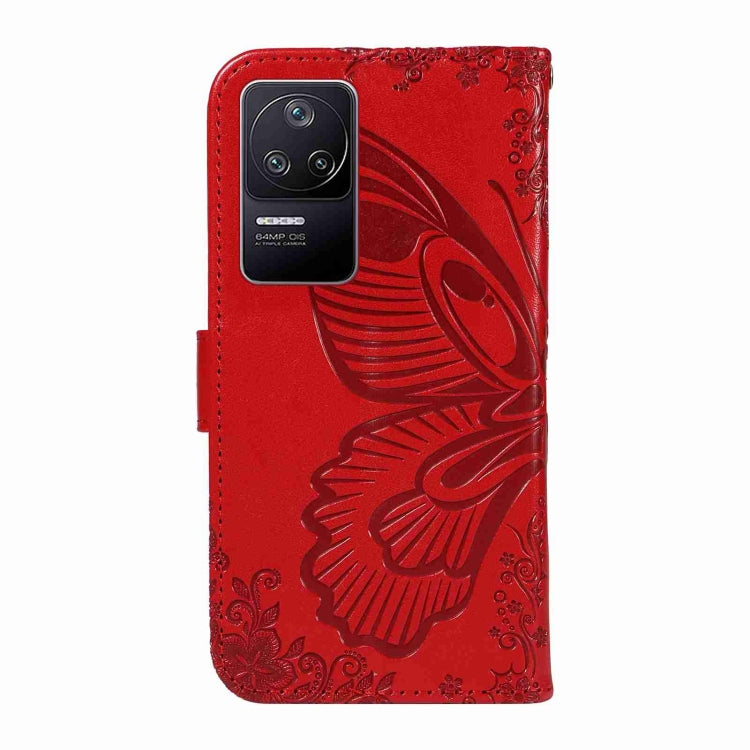 For Xiaomi Poco F4 5G / Redmi K40S Swallowtail Butterfly Embossed Leather Phone Case