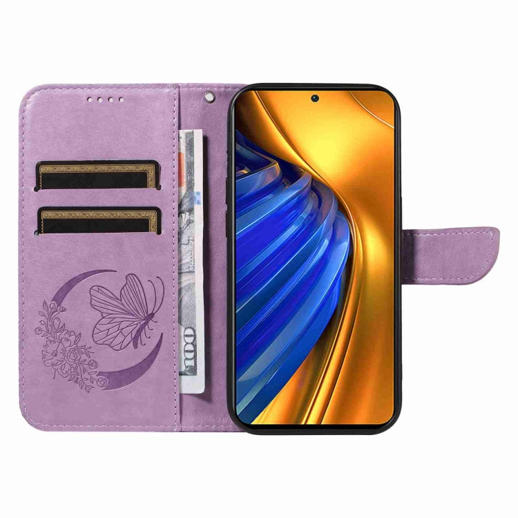 For Xiaomi Poco F4 5G / Redmi K40S Swallowtail Butterfly Embossed Leather Phone Case