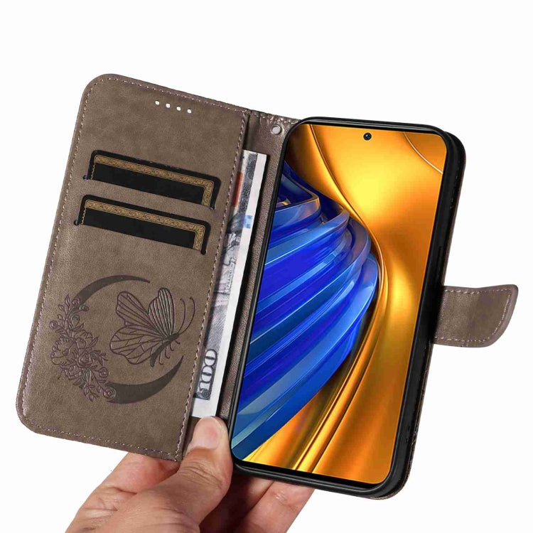 For Xiaomi Poco F4 5G / Redmi K40S Swallowtail Butterfly Embossed Leather Phone Case
