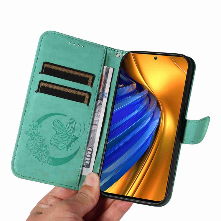 For Xiaomi Poco F4 5G / Redmi K40S Swallowtail Butterfly Embossed Leather Phone Case