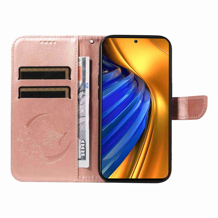For Xiaomi Poco F4 5G / Redmi K40S Swallowtail Butterfly Embossed Leather Phone Case