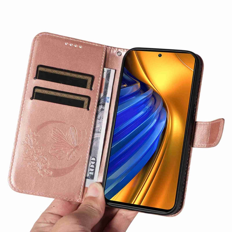 For Xiaomi Poco F4 5G / Redmi K40S Swallowtail Butterfly Embossed Leather Phone Case