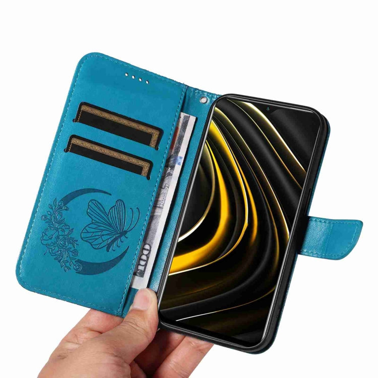 For Xiaomi Poco M3 Swallowtail Butterfly Embossed Leather Phone Case