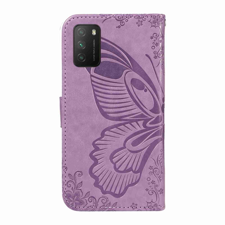 For Xiaomi Poco M3 Swallowtail Butterfly Embossed Leather Phone Case