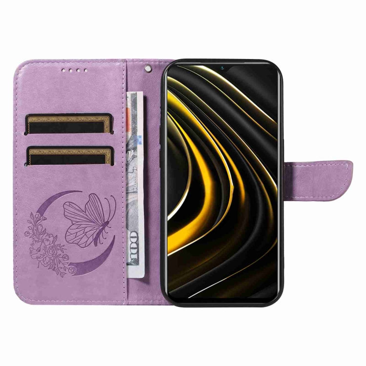 For Xiaomi Poco M3 Swallowtail Butterfly Embossed Leather Phone Case