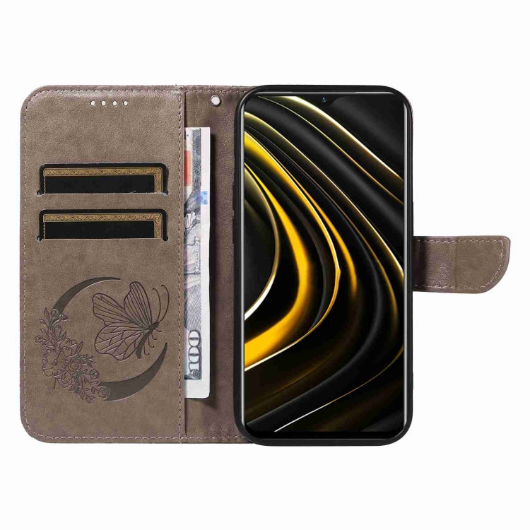For Xiaomi Poco M3 Swallowtail Butterfly Embossed Leather Phone Case