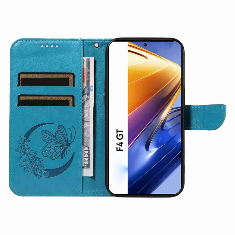 For Xiaomi Poco F4 GT Swallowtail Butterfly Embossed Leather Phone Case