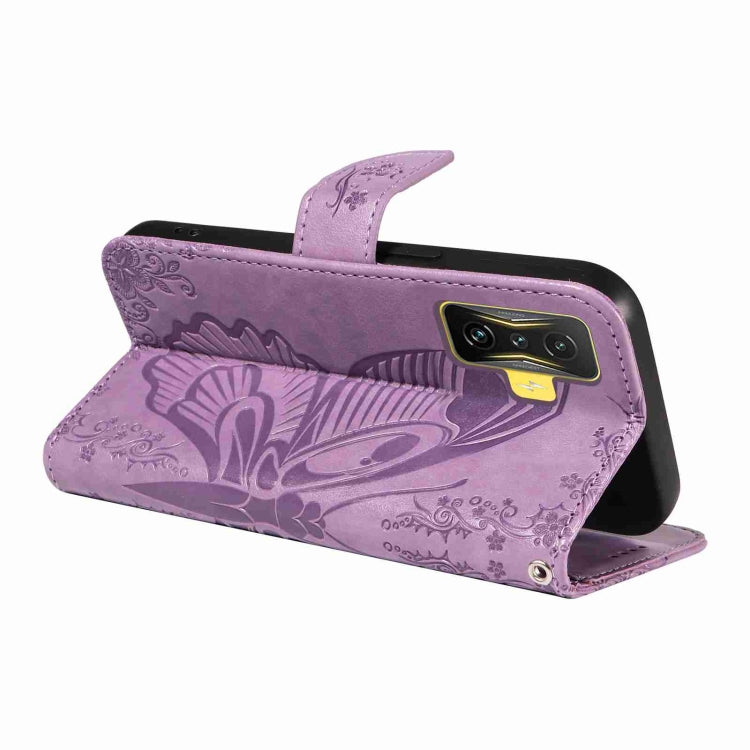 For Xiaomi Poco F4 GT Swallowtail Butterfly Embossed Leather Phone Case