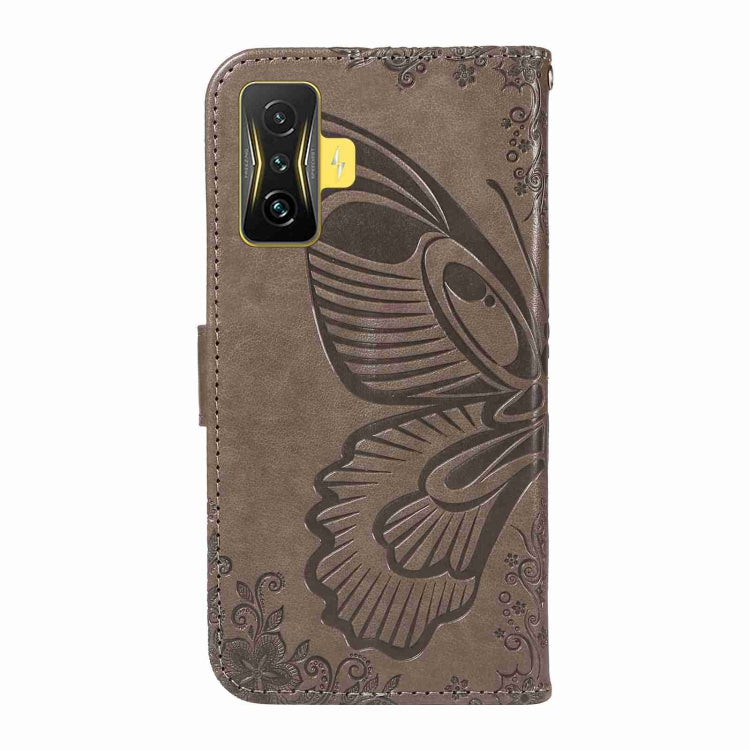 For Xiaomi Poco F4 GT Swallowtail Butterfly Embossed Leather Phone Case