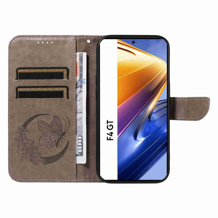 For Xiaomi Poco F4 GT Swallowtail Butterfly Embossed Leather Phone Case
