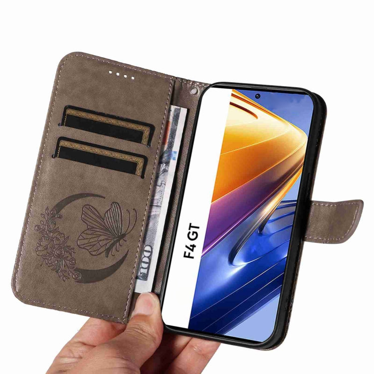 For Xiaomi Poco F4 GT Swallowtail Butterfly Embossed Leather Phone Case