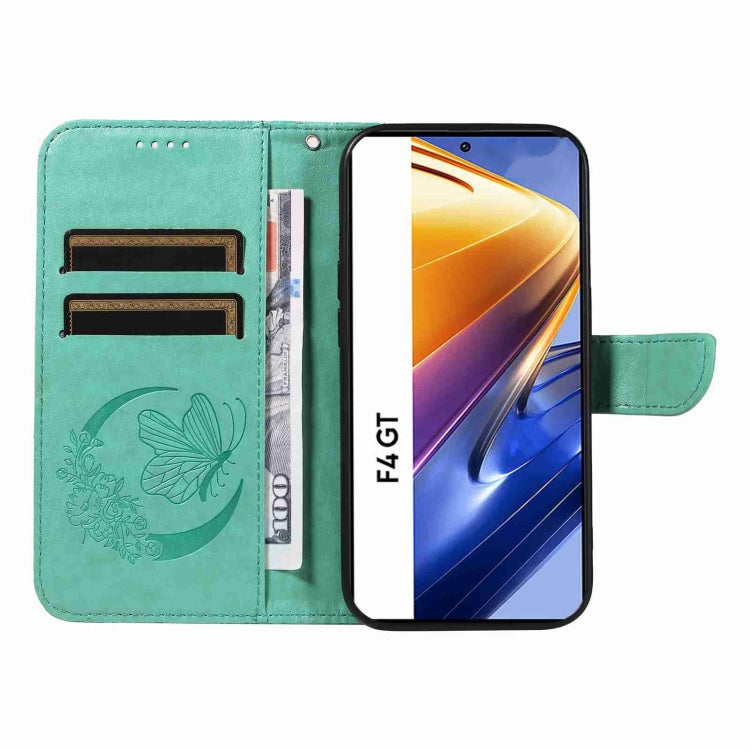 For Xiaomi Poco F4 GT Swallowtail Butterfly Embossed Leather Phone Case