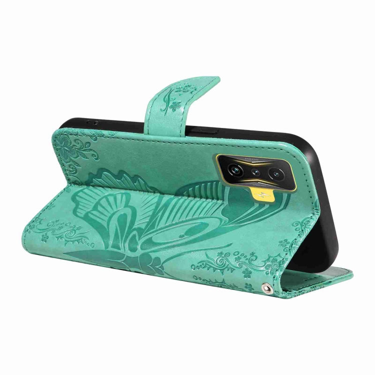For Xiaomi Poco F4 GT Swallowtail Butterfly Embossed Leather Phone Case