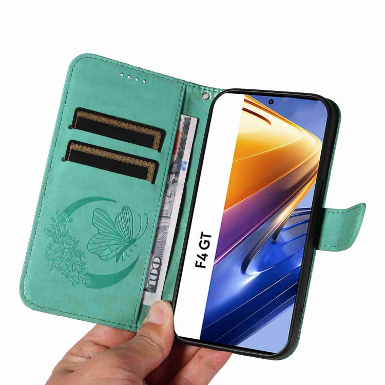 For Xiaomi Poco F4 GT Swallowtail Butterfly Embossed Leather Phone Case