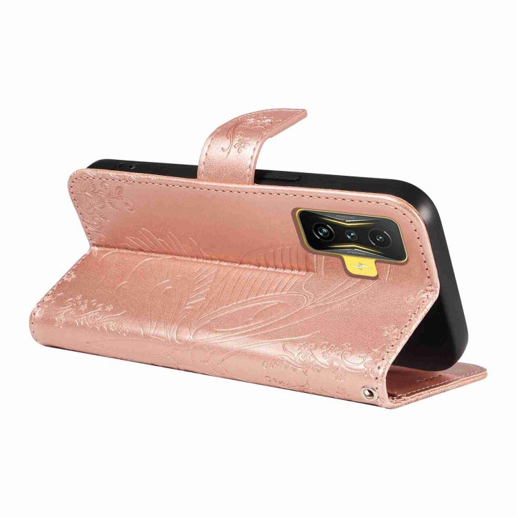 For Xiaomi Poco F4 GT Swallowtail Butterfly Embossed Leather Phone Case