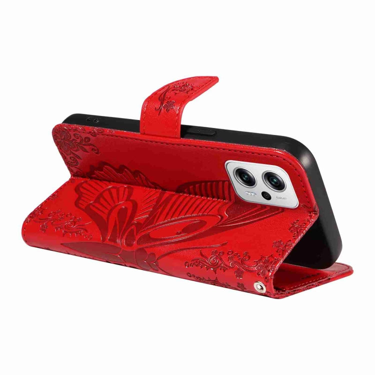 For Xiaomi Redmi Note 12T Pro Swallowtail Butterfly Embossed Leather Phone Case