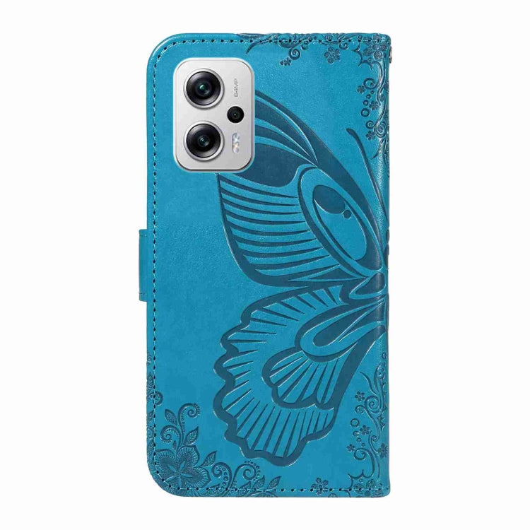 For Xiaomi Poco X4 GT Swallowtail Butterfly Embossed Leather Phone Case