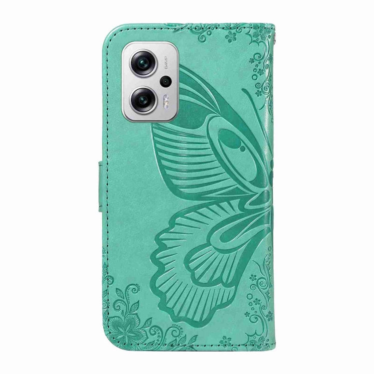 For Xiaomi Poco X4 GT Swallowtail Butterfly Embossed Leather Phone Case