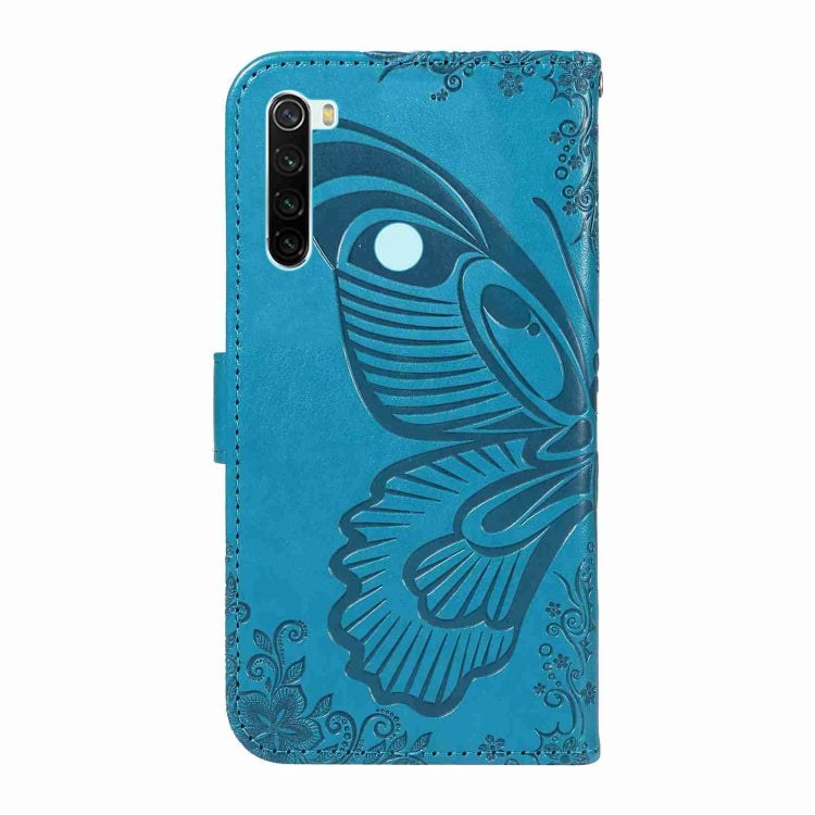 For Xiaomi Redmi Note 8 Swallowtail Butterfly Embossed Leather Phone Case