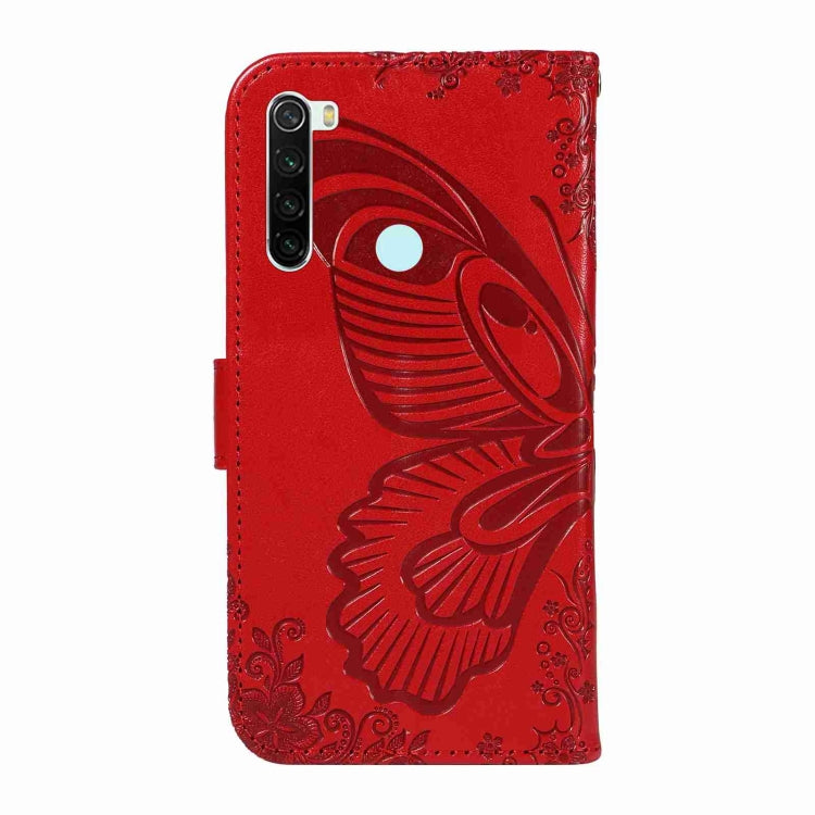 For Xiaomi Redmi Note 8 Swallowtail Butterfly Embossed Leather Phone Case