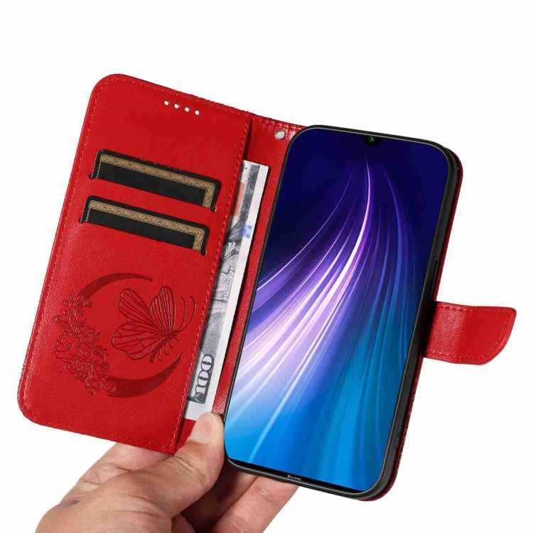 For Xiaomi Redmi Note 8 Swallowtail Butterfly Embossed Leather Phone Case